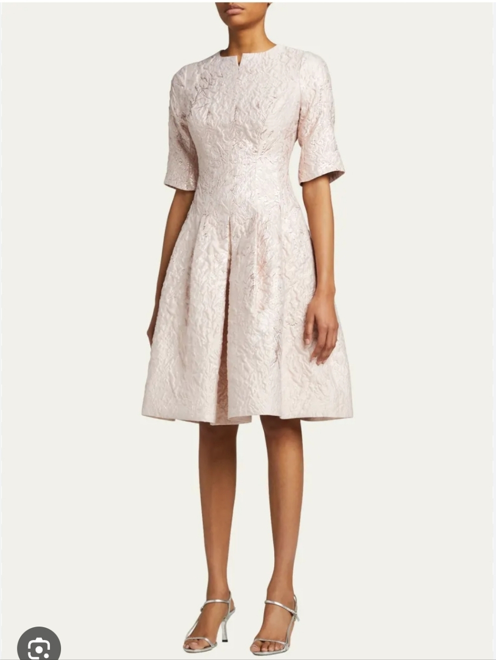 Rickie Freeman for Teri Jon Nwt Pleated Jacquard Fit And Flare Dress Size 20
